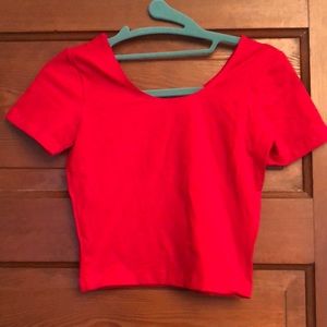 Unworn red American Apparel crop top